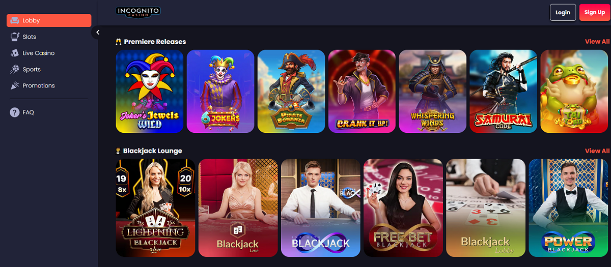 Incognito Casino site